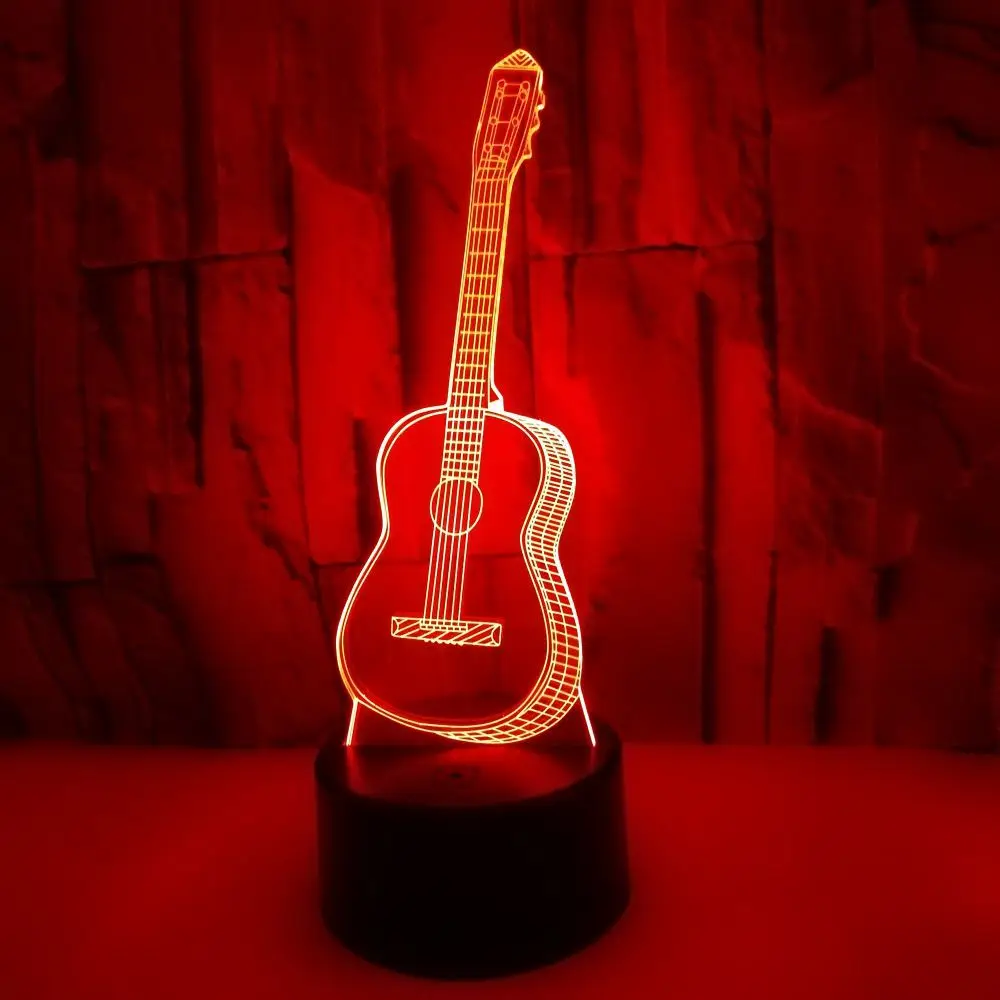 

3d guitar led night light seven-color touch light touch visual light creative gift atmosphere small table lamp
