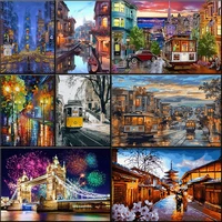 diy paint by numbers for adults children hand painted street scenery oil painting home decor acrylic paint artist kit great gift