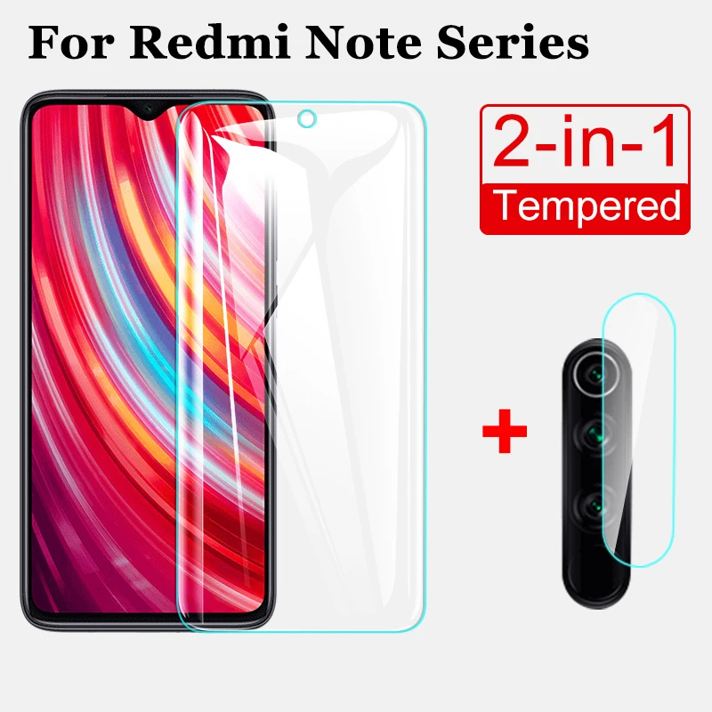 2 в 1 защита экрана Redmi Note 8 Pro стекло для камеры Xiaomi 7 закаленное Note8Pro Защитная