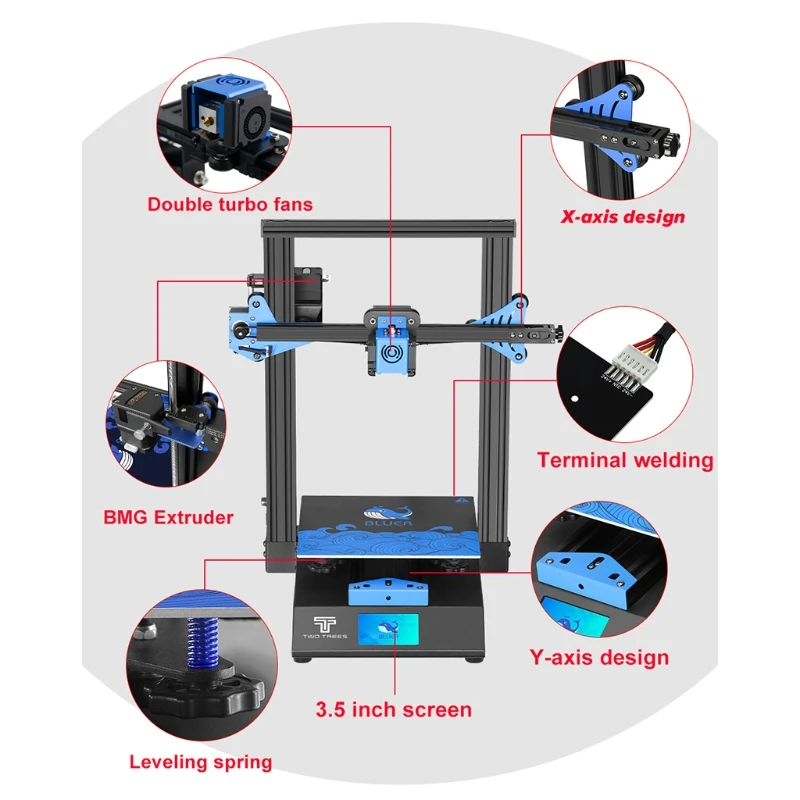 Материнская плата Twotrees Bluer V2 для 3D-принтера высокотемпературная форсунка тихая
