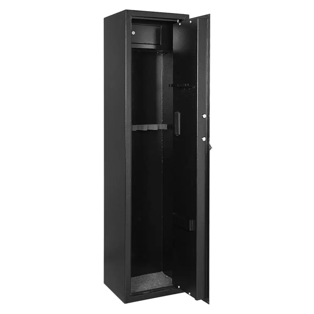 

Gun Safe Box Digital Gun Security Safety Box 5-Rifle Firearm Storage Cabinet Black Boxes with Batteries