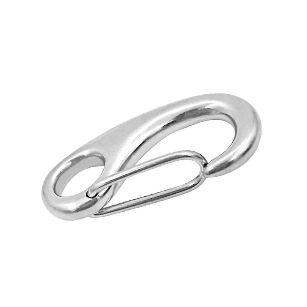 

1 SET Heavy Duty Stainless Steel Spring Snap Hook Carabiner For Marine Boat