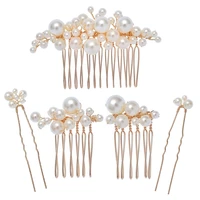 bridal wedding hair accessories 5pcsset pearl hair comb clips for women hairpin jewelry party bride headpiece bridesmaid gift