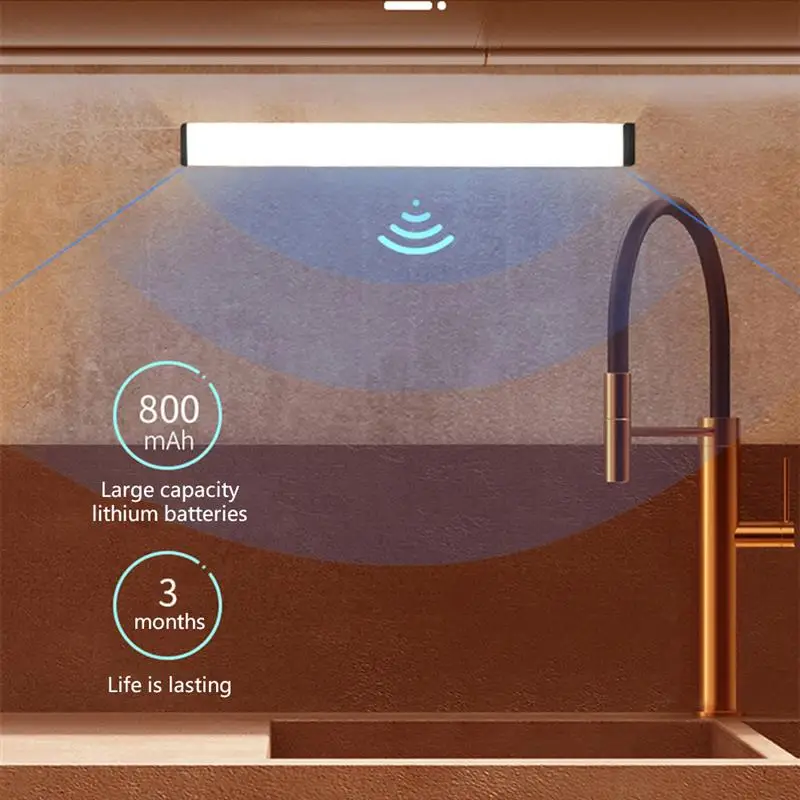 

Светодиодный светильник с датчиком движения, магнитный ночсветильник с USB-зарядкой для детской, уборной, кухни