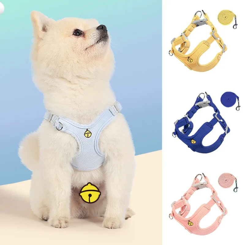 

Регулируемая шлейка для собак, не тянется, милый щенок, кошка, мягкий поводок для прогулок, Набор домашних животных, жилет для чихуахуа, Бигл...