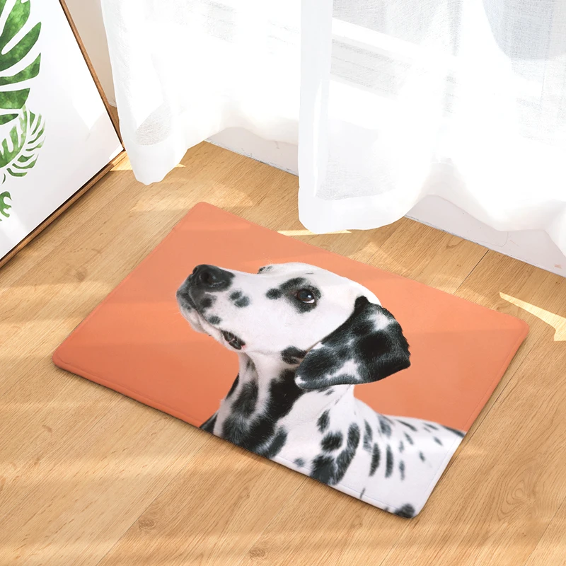 Реалистичный коврик для входной двери с принтом собаки фланелевый впитывающий