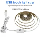 Светодиодная лента с регулируемой яркостью SMD 2835, USB, сенсорная светодиодный водонепроницаемая, для туалетного столика, светодиодная, зеркальная, для комнаты, 0,5 м1 м2 м3 м4 м5 м