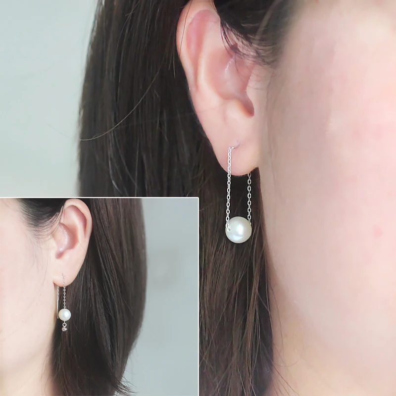 XUELUO два разных серьги с искусственным жемчугом! Женские Длинные круглые из