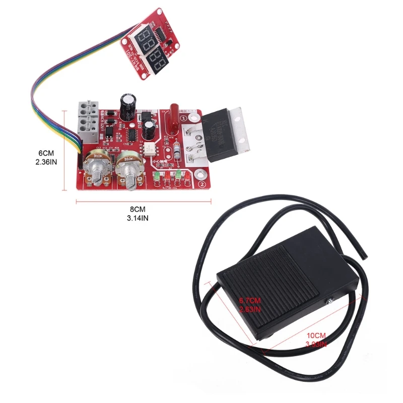 

battery spot welding machine digital display control board 100A/40A with spot welding pen, 9V transformer, metal foot pedal