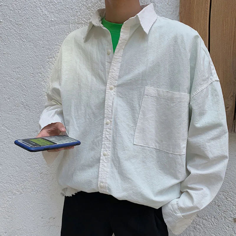 Oversized большие мужские рубашки в клетку осень 2019 назад вышивка буквы длинный рукав