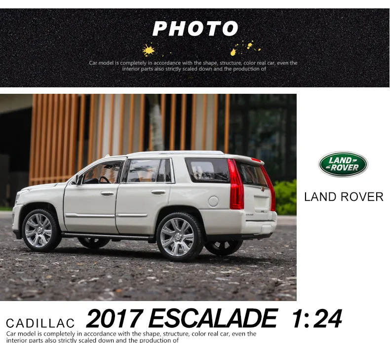 Welly 1:24 Cadillac Escalade модель автомобиля из сплава моделирование автомобиля украшение коллекция Подарочная игрушка Литье под давлением модель игрушка для мальчиков