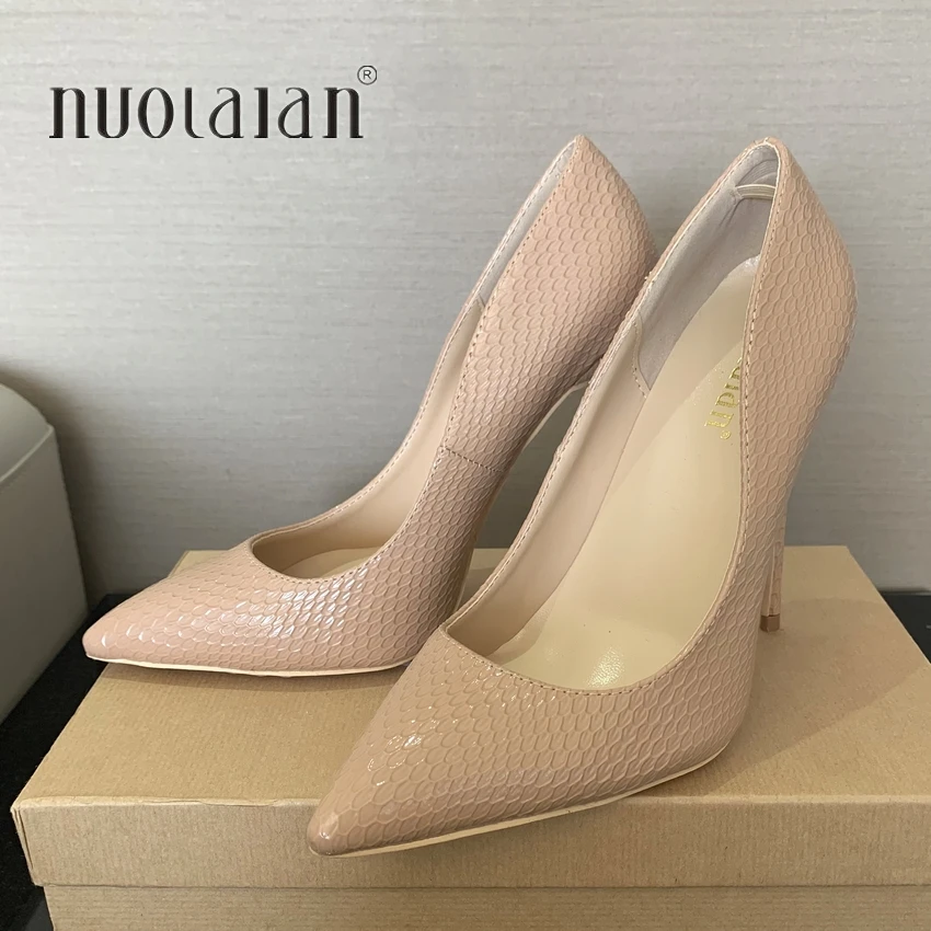 

Женские туфли-лодочки со змеиным принтом, на высоком каблуке, Размеры 35-42