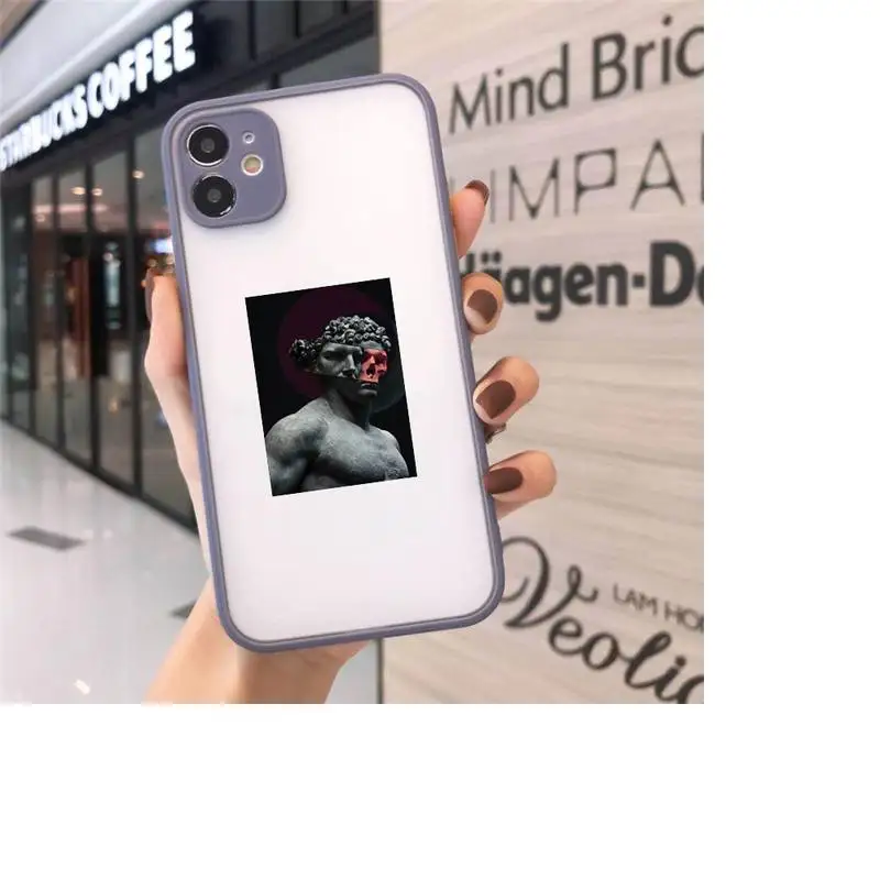 

Abstract Art Statue Phone Cases matte transparent For iphone 7 8 11 12 plus mini x xs xr pro max cover