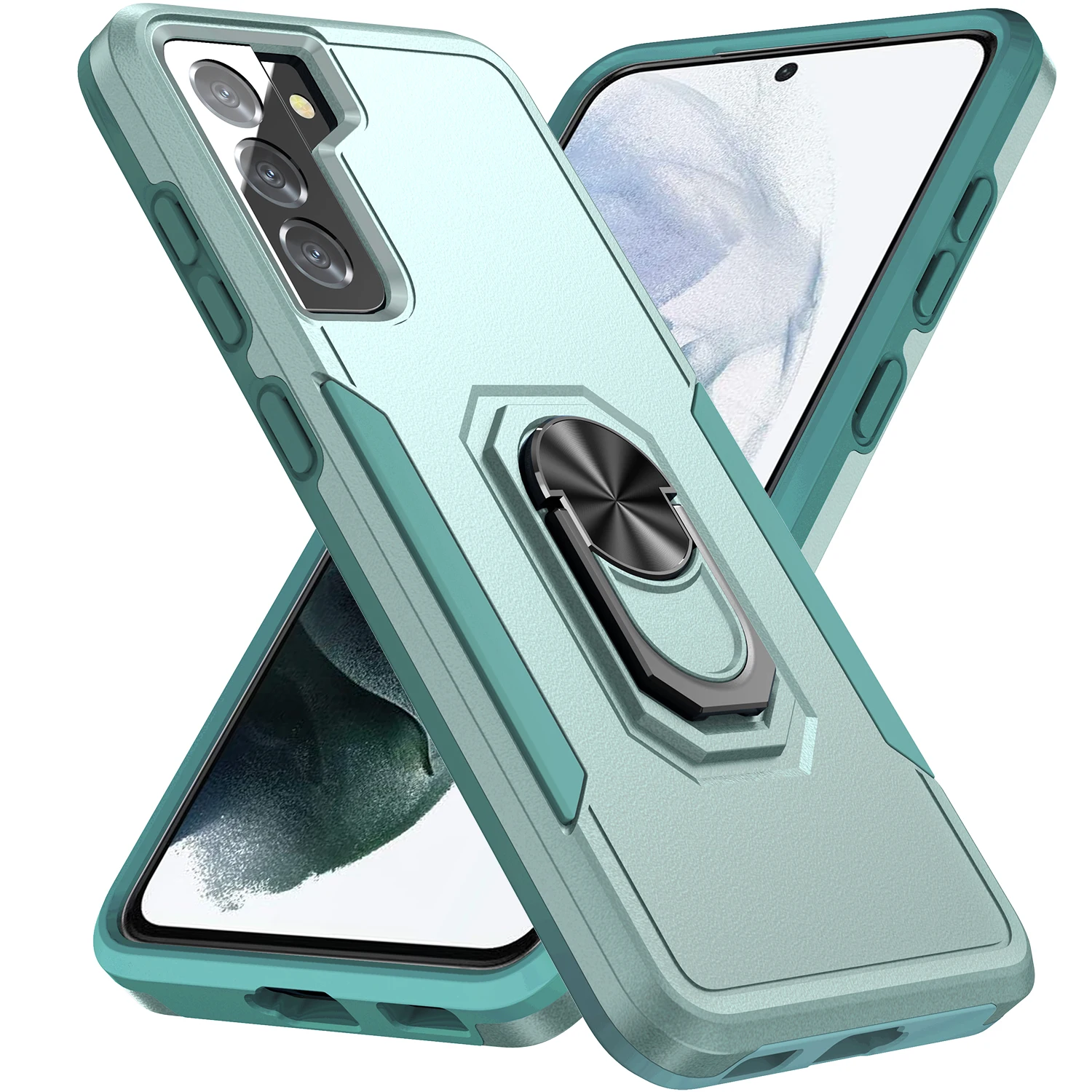 

Armor Hybrid Hard PC Rubber For Samsung Galaxy S10 S21 Plus S21 Ultea S21 FE 5G Shockproof Case Magnetic Ring Anti-fall Cover