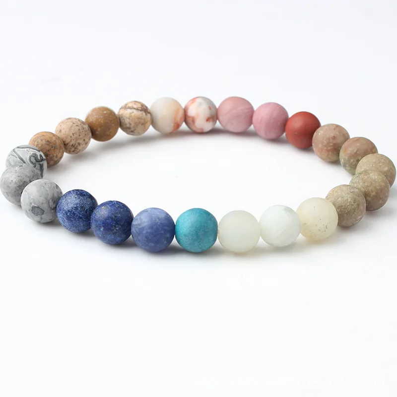 8mm Matte Stone Натуральный хрусталь камень бусины браслет Вселенная восемь растений галактика солнечной системы браслеты для мужчин или женщин Прямая поставка - Окраска металла: 8mm Matte Stone