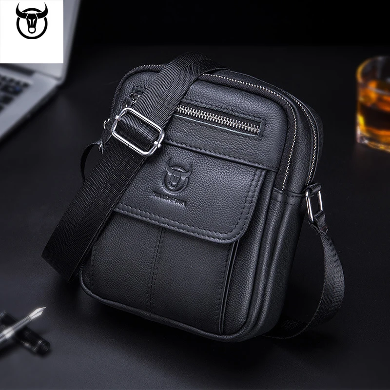 2021 new mens genuine leather messenger shoulder bag vintage cow leather male casual multifunction small crossbody bag fashion free global shipping