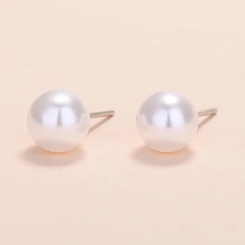 

2021 new temperament fashion trend personality temperament freshwater pearl earrings thin round earrings white jewelry