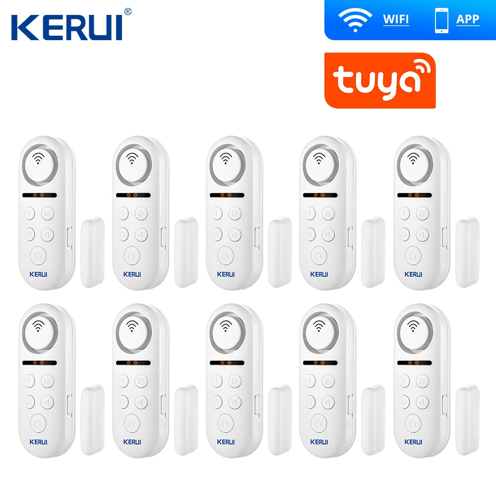 10 шт. Tuya KERUI WD3 Wi-Fi дверная Сигнализация приложение управление домашняя охранная