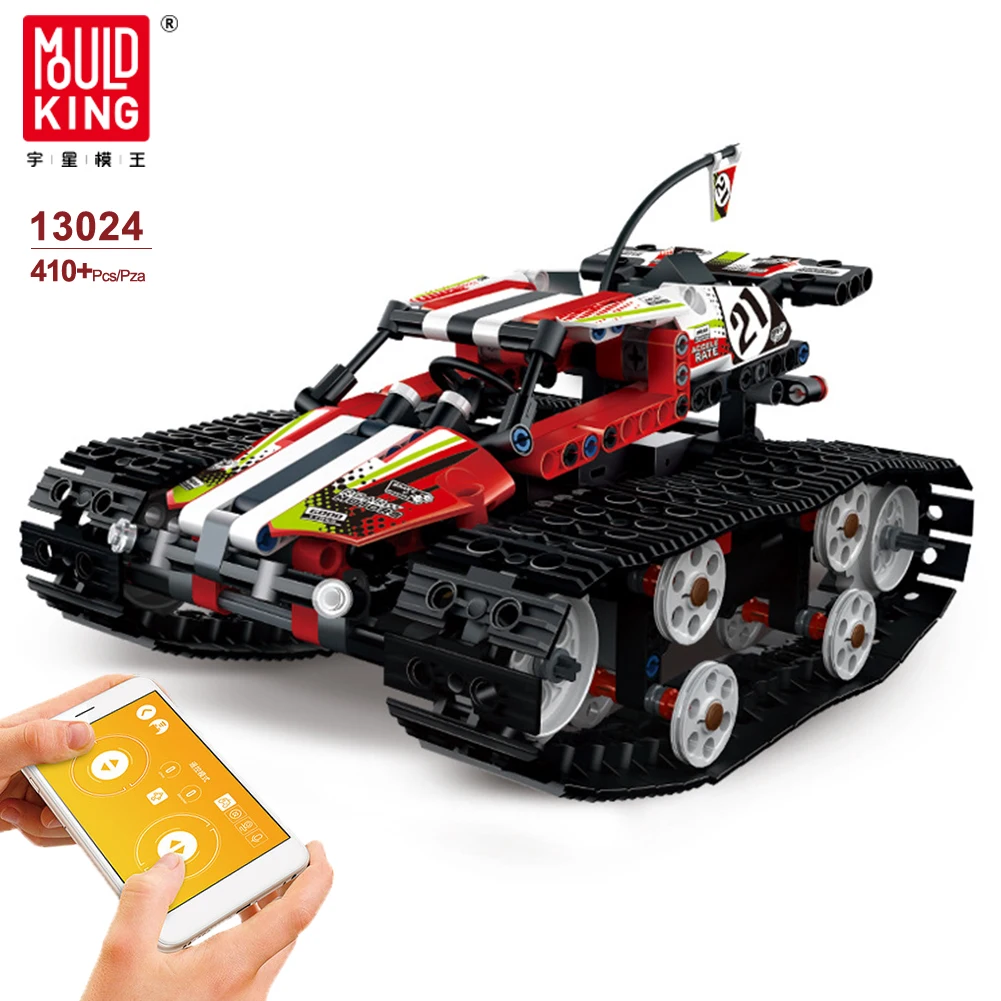 

Mould King High-Tech RC Car APP Remote Control Building Blocks Tracked Stunt Car Speed champion Toys Bricks For Children Gifts