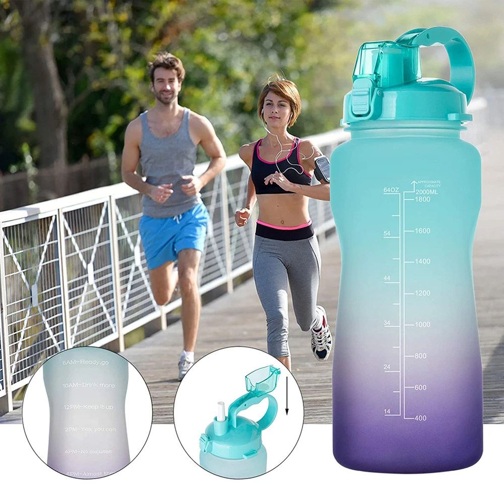2L Tritan бутылки с водой подставка для смартфона флип-флоп без БФА Портативный