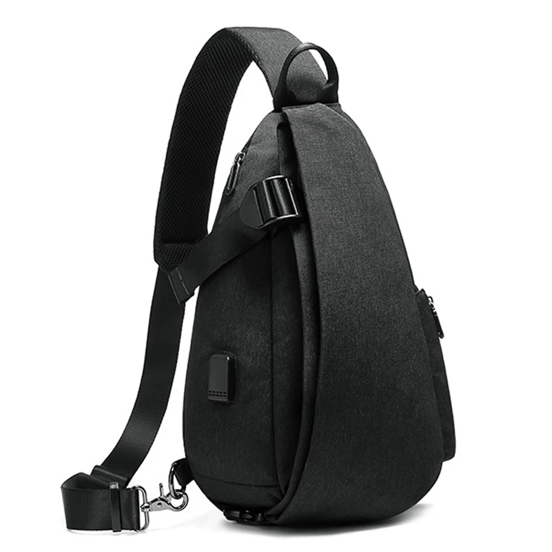 Мужская нагрудная сумка Usb зарядка слинг на плечо водонепроницаемая ткань