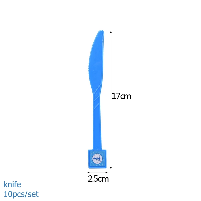 B05-knife Розовый синий детский душ одноразовая посуда подстилка для маленьких мальчиков и девочек бумажная тарелка Салфетка Для детей день рождения пол раскрывает декоративная столовая посуда - Цвет: B05-knife