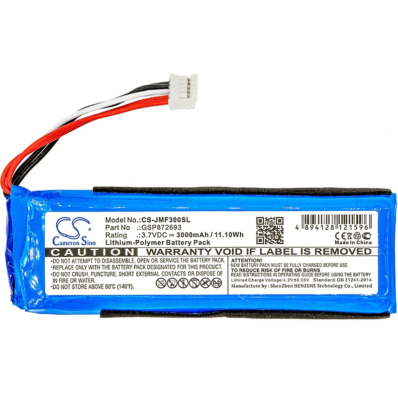 

Cameron Sino 3000mAh Battery For JBL Flip3,GSP872693,P763098 03