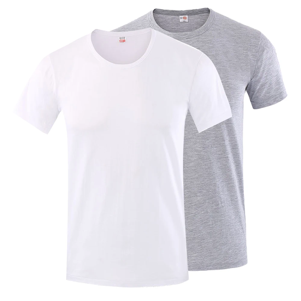 Легкая тонкая летняя мужская футболка 2 шт./упаковка облегающие однотонные
