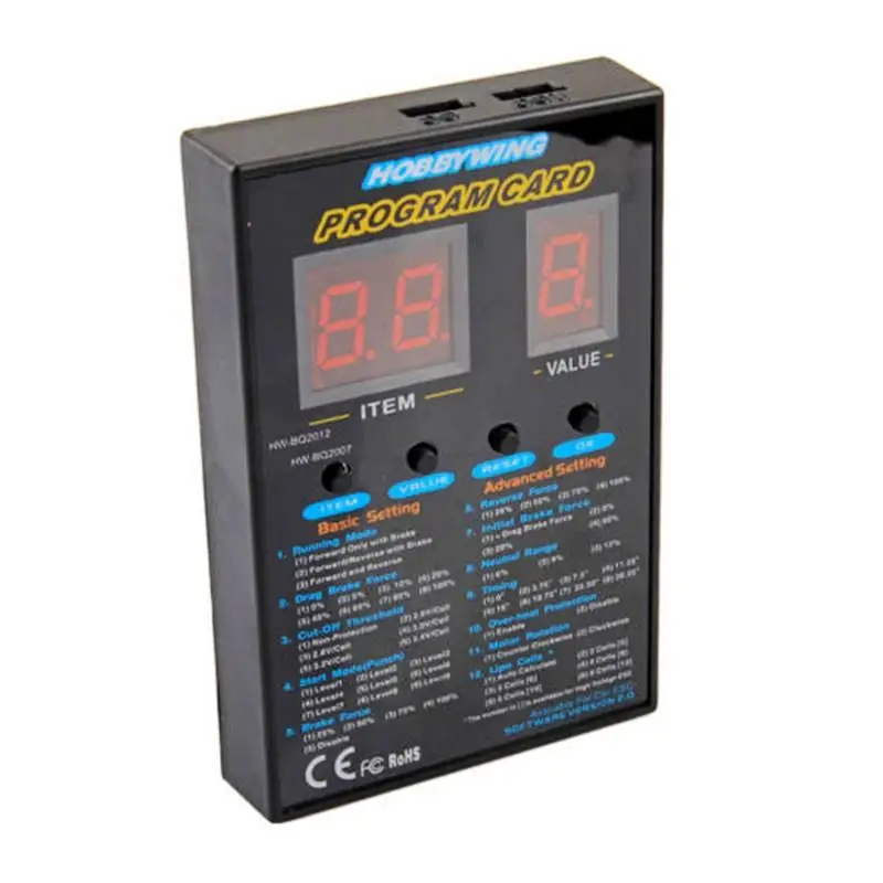 Hobbywing RC Car Program Card LED Box 2C 86020010 Programm For XERUN and EZRUN Series Vehicle Brushless ESC | Игрушки и хобби