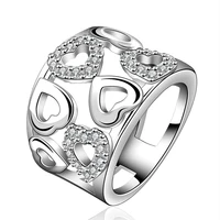 new 925 sterling silver ring zircon inlaid heart shaped ring for woman charm jewelry gift