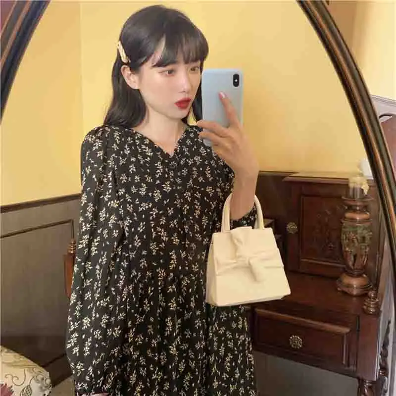 

Floral Dress Floral Long Sleeve Dress 2021 New Early Spring French Dress