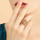 Роскошные золотые кольца в стиле ретро для женщин, индивидуальное кольцо с кристаллами из циркония, ювелирные изделия, модное кольцо для вечеринки, женские кольца для свадьбы, вечерние