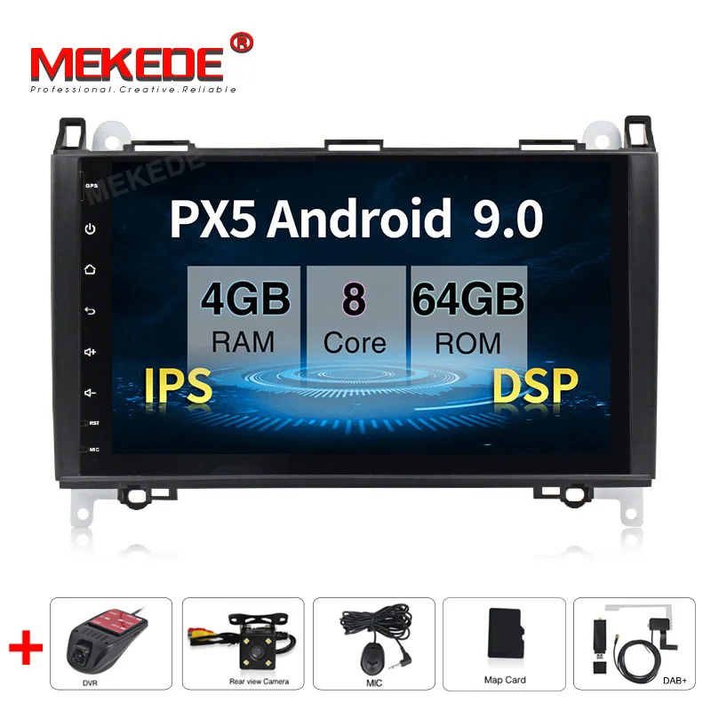 Android 9 0 Octa Core 4G RAM 64G ROM GPS Navi &quotавтомобильный DVD мультимедийный для Benz A W169/B