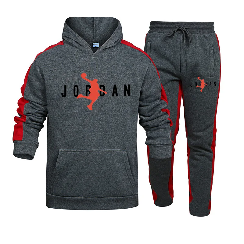 

Sports fashion suit spring and autumn sweater casual suit men's two piece hooded suit trend