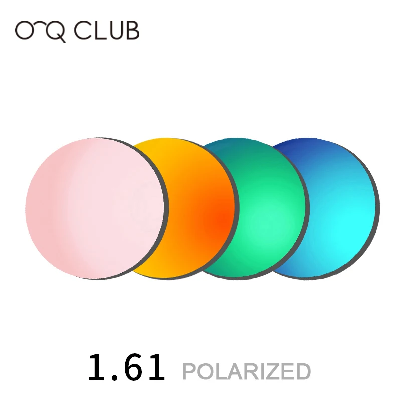 O-Q CLUB 1.61 Polarized Prescription CR-39 Resin Aspheric Glasses Lenses Myopia Sunglasses Lens Coating Lentes