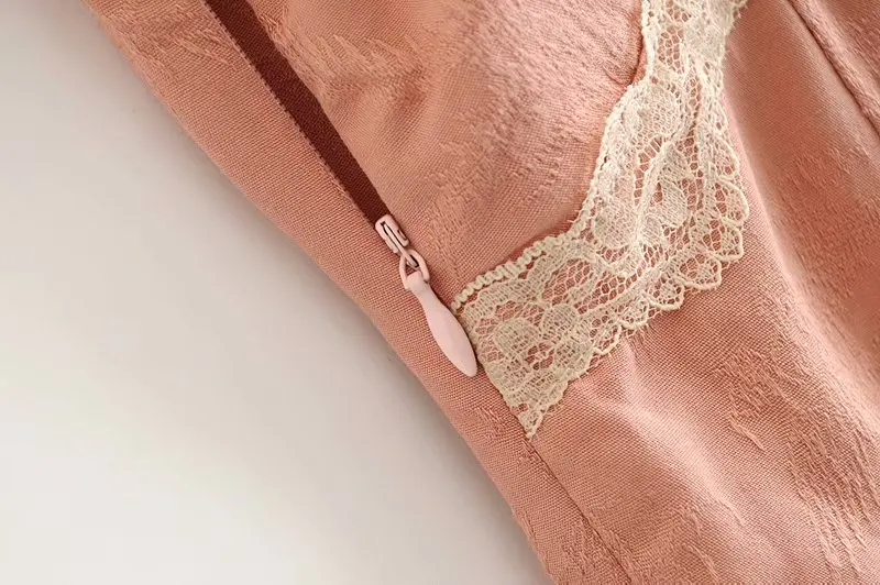 Bazaleas французское хлопковое зеленое кружевное лоскутное женское платье