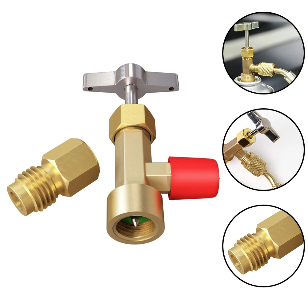 

Can Tap Valve R134a, дозатор хладагента, адаптер бака переменного тока для преобразующих переходников 1/4 дюйма SAE Male в 1/2 дюйма SAE Female для R12 R22 R134A