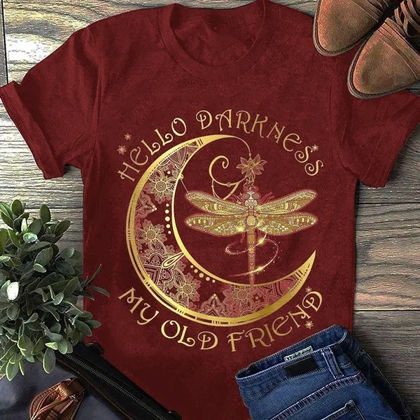 

Vogue Casual New Summer Short Sleeve Dragonfly Print T Shirt for Women ONeck Tee Shirts Aesthetic Graphic Tops Female T-shirt