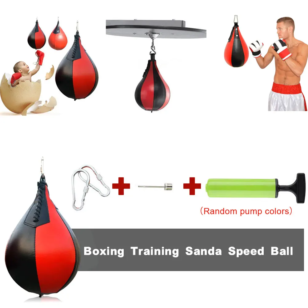 

Inflatable Boxing Pear Shape PU Speed Ball Swivel Punch Bag Punching Exercise Speedball Speed Bag Punch Fitness Training Ball