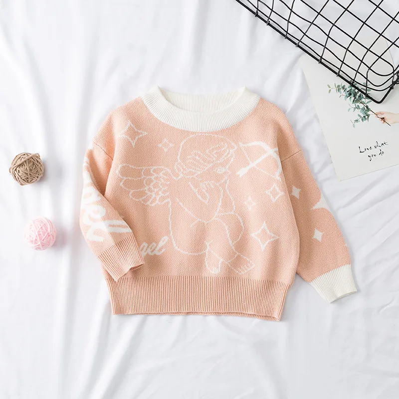 Свитер для девочек вязаный пуловер мальчиков и свитер малышей на осень зиму