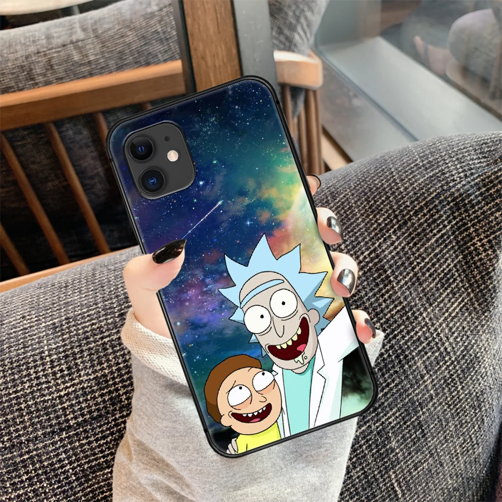 

Ricks Cartoon Mortys Funny Phone Case Cover Hull For iphone 5 5s se 2020 6 6s 7 8 12 mini plus X XS XR 11 PRO MAX black Cell