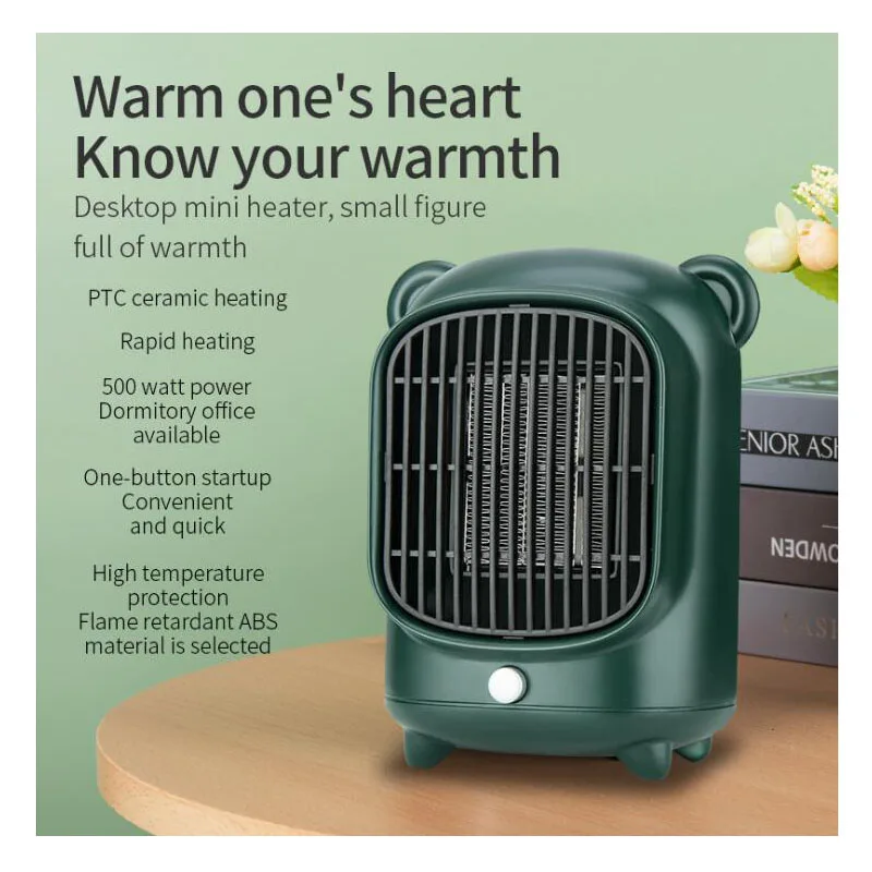

500W Fast Heating Stove Radiator Mini Hand Foot Warmer 220V Desktop Household Electric Heater Cute Bear Fan Heater For Home