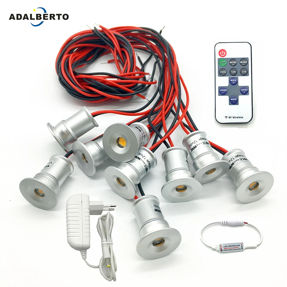 Миниатюрный светодиодный прожектор с дистанционным управлением встраиваемый