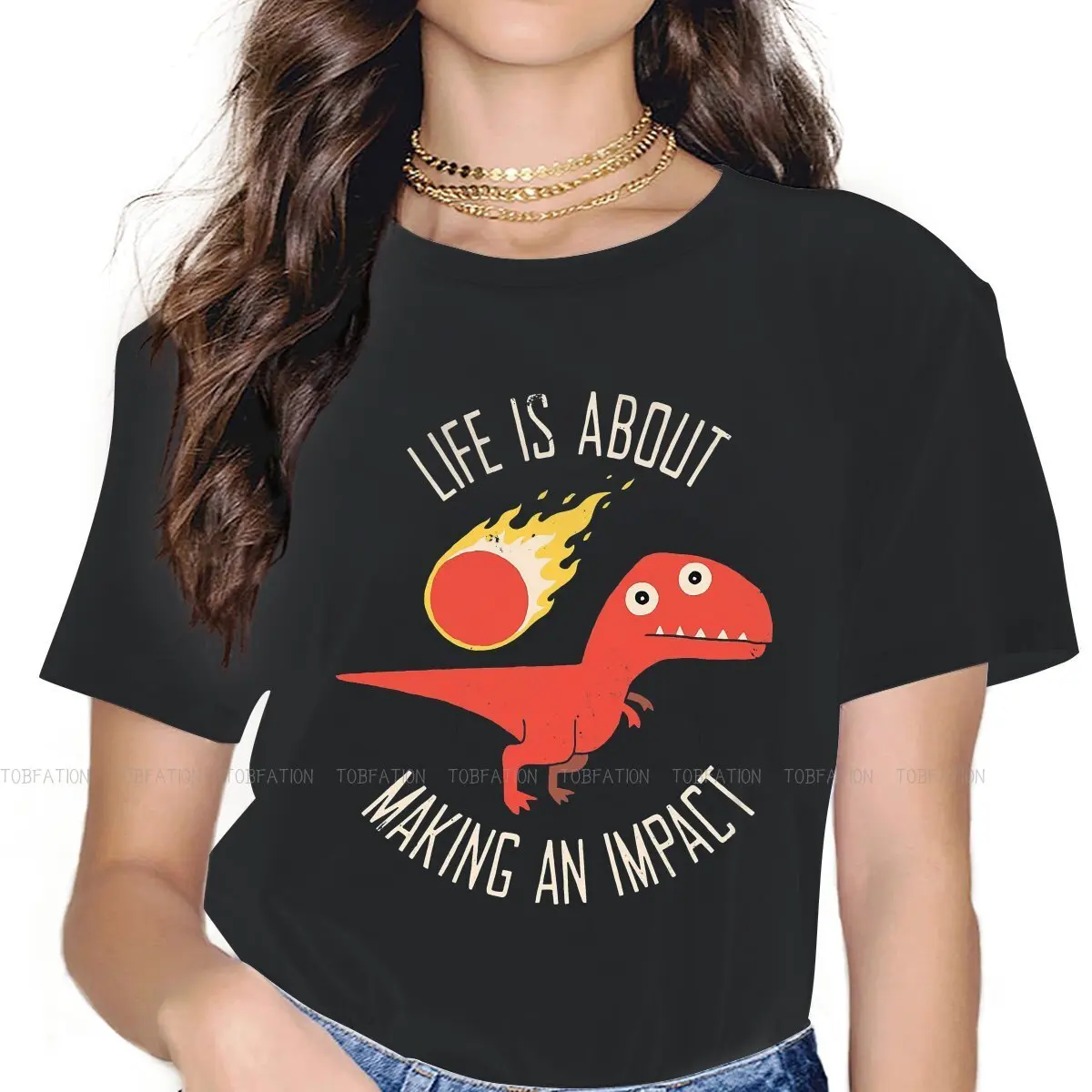 

Dinosaur Crewneck TShirts Making An Impact Print Homme T Shirt Funny Tops