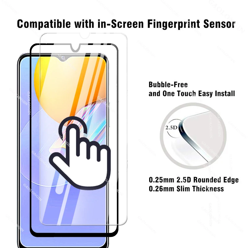 

Full Cover Glass for Vivo Y31 Tempered Glass Flim Protective Screen Protector for Vivo Y31 Y51 Y52 5g Y70 Y50 Y30 Y20 Y17 Camera