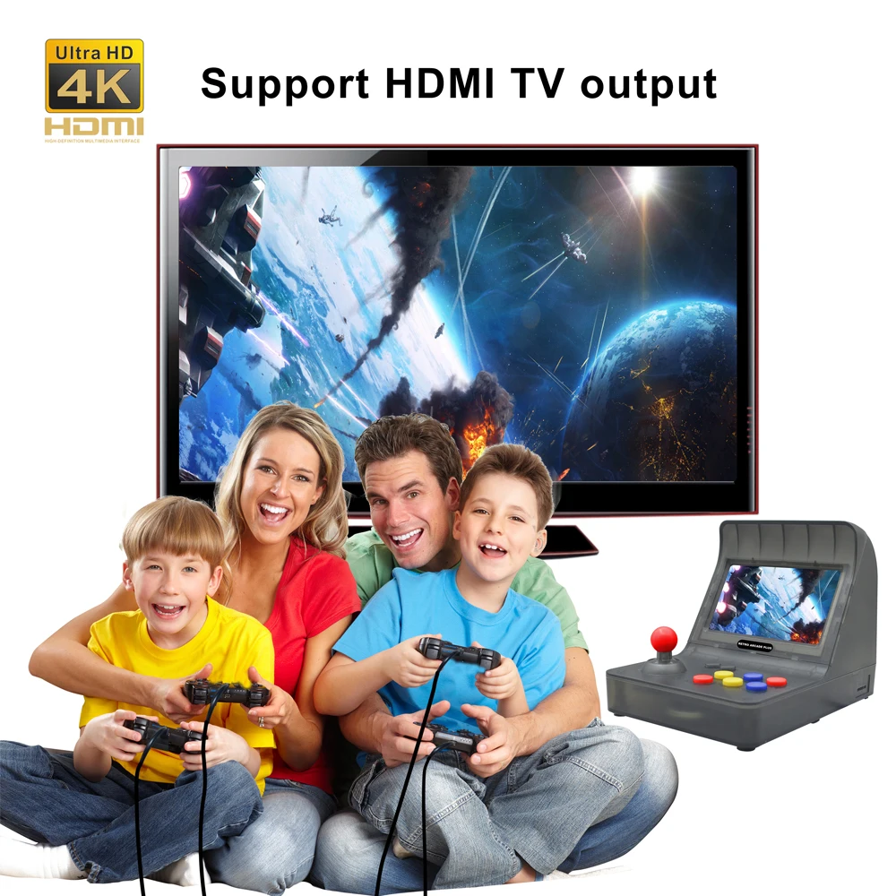 Ретро портативный мини ручной контроллер аркадная игровая консоль 64 бит 3000 игры видео Ручной игровой плеер джойстик HDMI Android PS1
