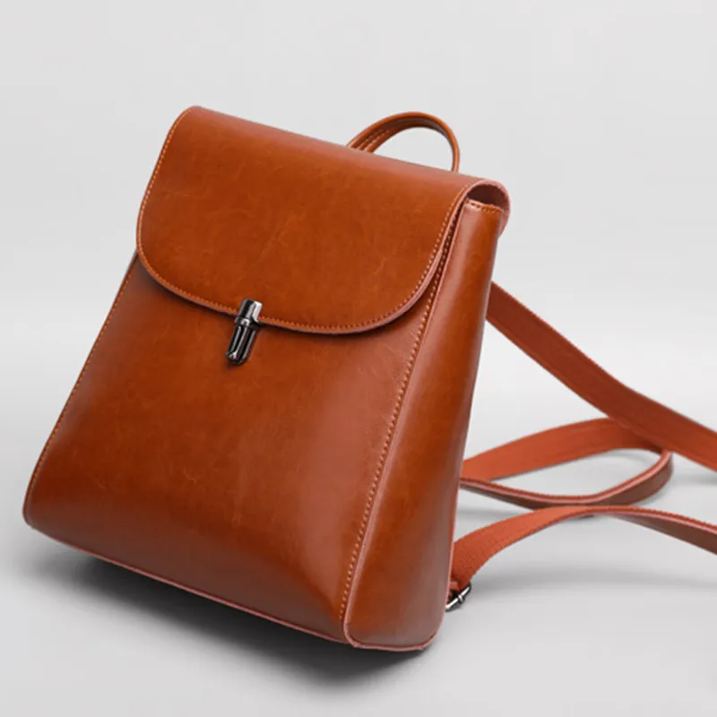 

Дизайнерский женский рюкзак из натуральной кожи, коричневые винтажные роскошные женские сумки