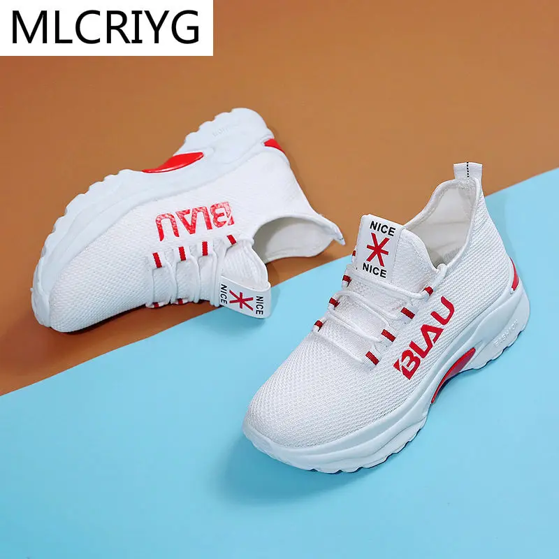 

Spring 2021 New Women Shoes Fashion Comfortable Lace-up Round Head Vulcanized Shoes Lightweight Casual Shoes Breathable Sneakers