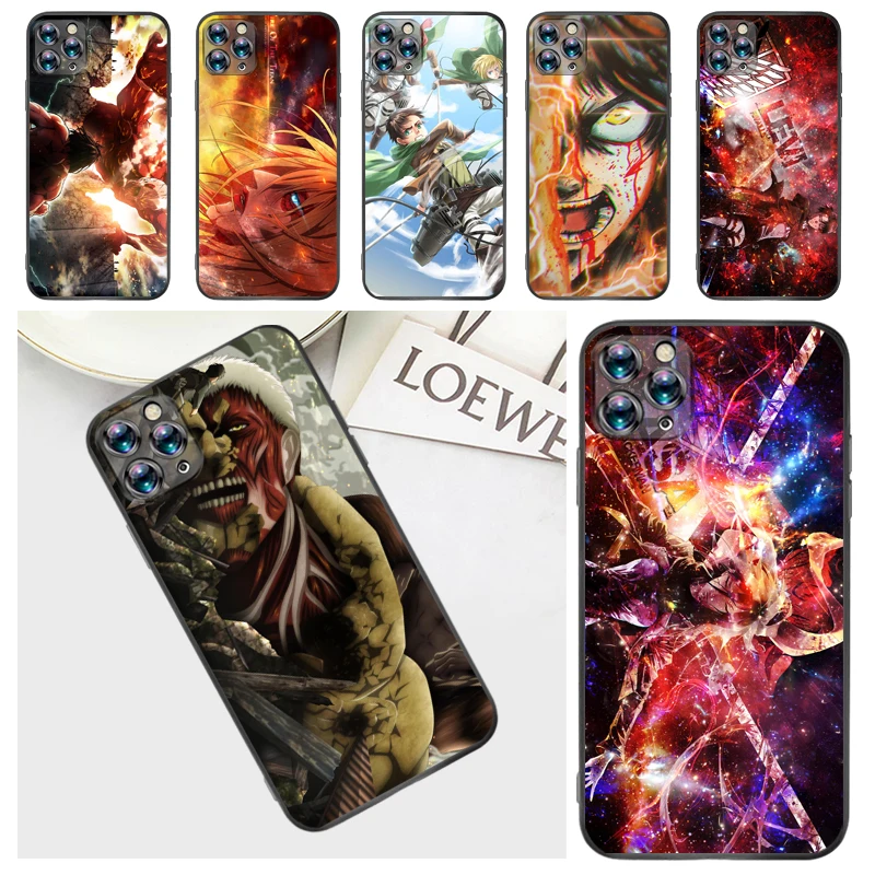 

Attack On Titan Mikasa Ackerman Eren Jager Armin Arlert Levi Phone Case For iPhone 7 8 Plus 6 6S Back Cover Soft TPU Carcasa