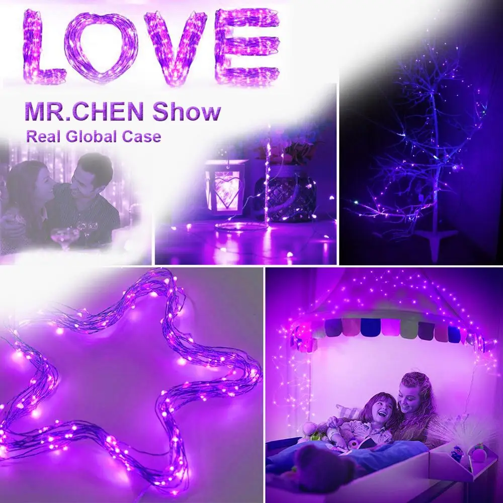 УФ гирлянда светодиодная водонепроницаемая 20 м USB|Ультрафиолетовые лампы| |